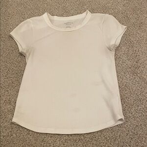 American Eagle White Short Sleeve Fitted Top
